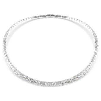 swarovski matrix necklace  baguette cut  white  rhodium plated