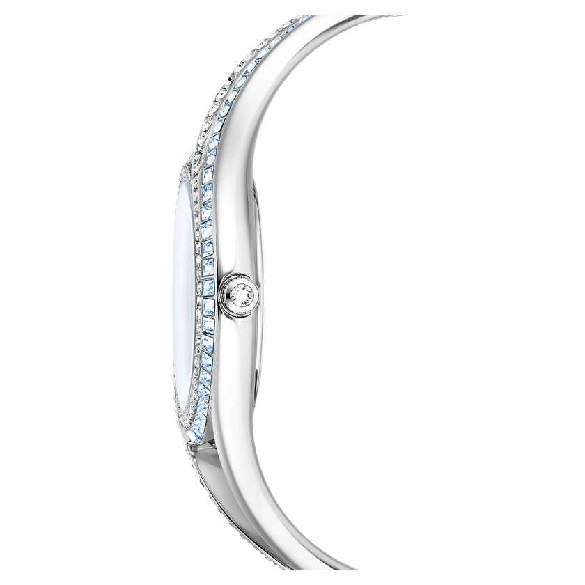 swarovski hyperbola bangle watch  swiss made  metal bracelet  blue  stainless steel