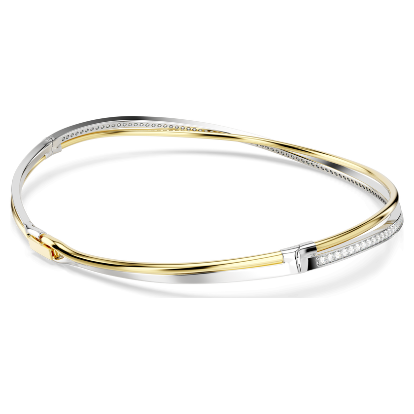 swarovski hyperbola choker  round cut  white  mixed metal finish