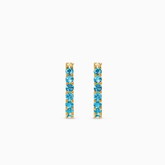 Vittore hoop earrings, Round cut, Blue, Gold-tone plated