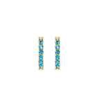 Vittore hoop earrings, Round cut, Blue, Gold-tone plated