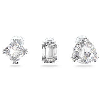 swarovski millenia clip earring  single  set  white  rhodium plated