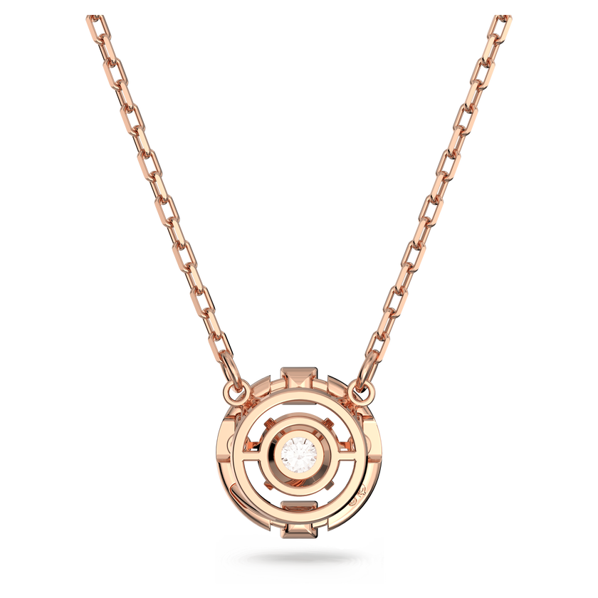 swarovski una necklace  round cut  white  rose gold tone plated