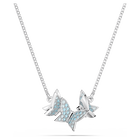 swarovski lilia necklace butterfly blue rhodium plated