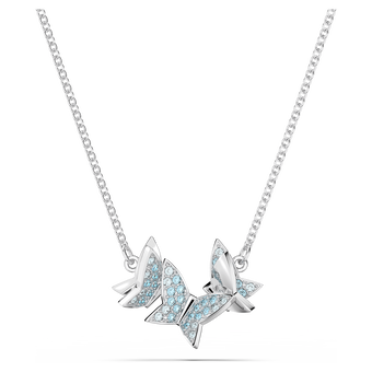 swarovski lilia necklace butterfly blue rhodium plated