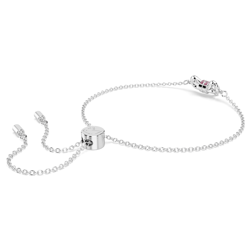 swarovski lifelong bow bracelet  bow  pink  rhodium plated