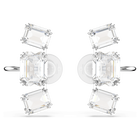 swarovski millenia clip earrings octagon cut white rhodium plated