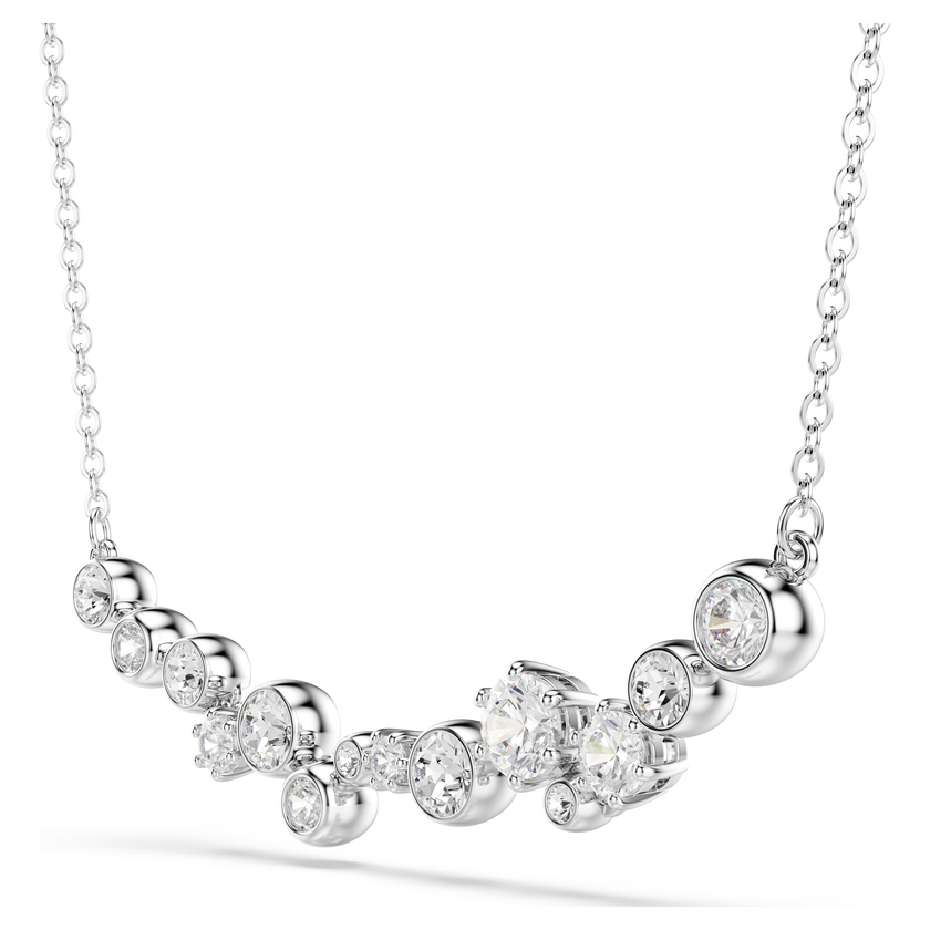 swarovski constella necklace  mixed cuts  white  rhodium plated