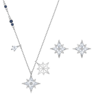 Swarovski Symbol Star Set, White, Rhodium plated