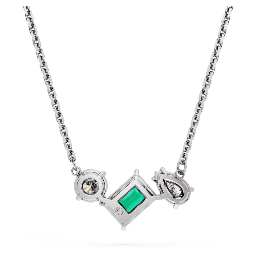 swarovski mesmera pendant  mixed cuts  green  rhodium plated