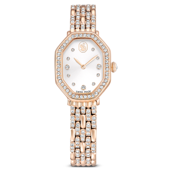 swarovski dextera octagon watch swiss made metal bracelet gold tone rose gold tone finish
