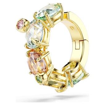swarovski gema ear cuff single mixed cuts multicolored gold tone plated