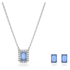 swarovski una set octagon cut blue rhodium plated