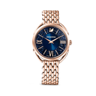 Crystalline Glam Watch, Metal Bracelet, Blue, Rose-gold tone PVD