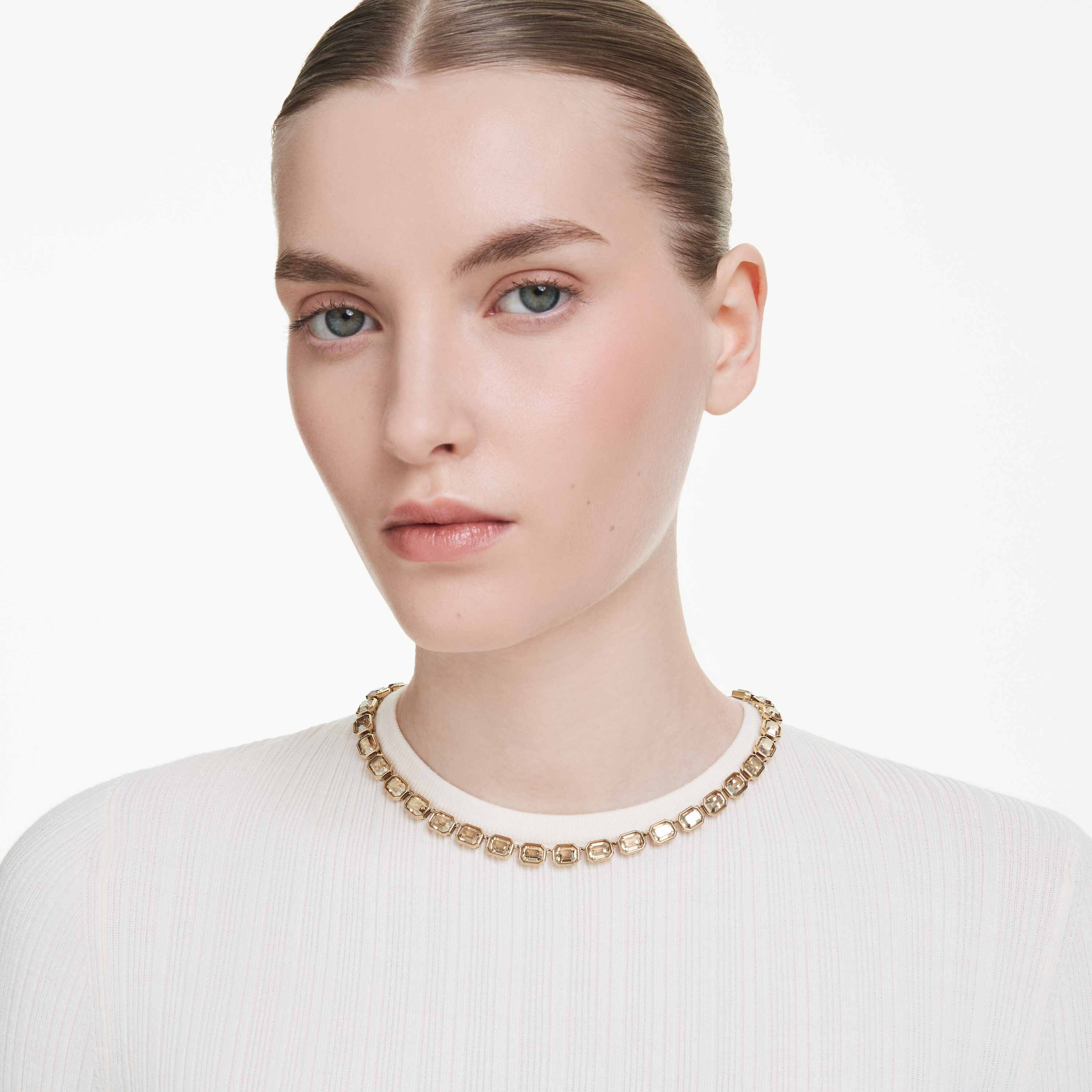 【SWAROVSKI】Millenia Tennisチョーカー 純正箱付き Millenia Tennisチョーカー, オクタゴンカット, パープル