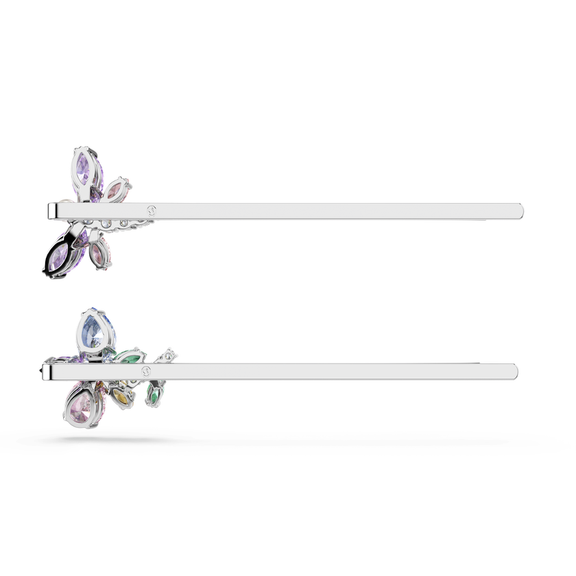 ariana grande x swarovski hair pin  mixed cuts  dragonfly  flower  multicolored  rhodium plated