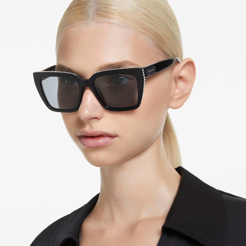 swarovski sunglasses  square shape  sk6013el  black