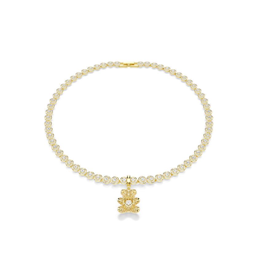swarovski idyllia charm  mixed cuts  teddy  gold tone  gold tone plated