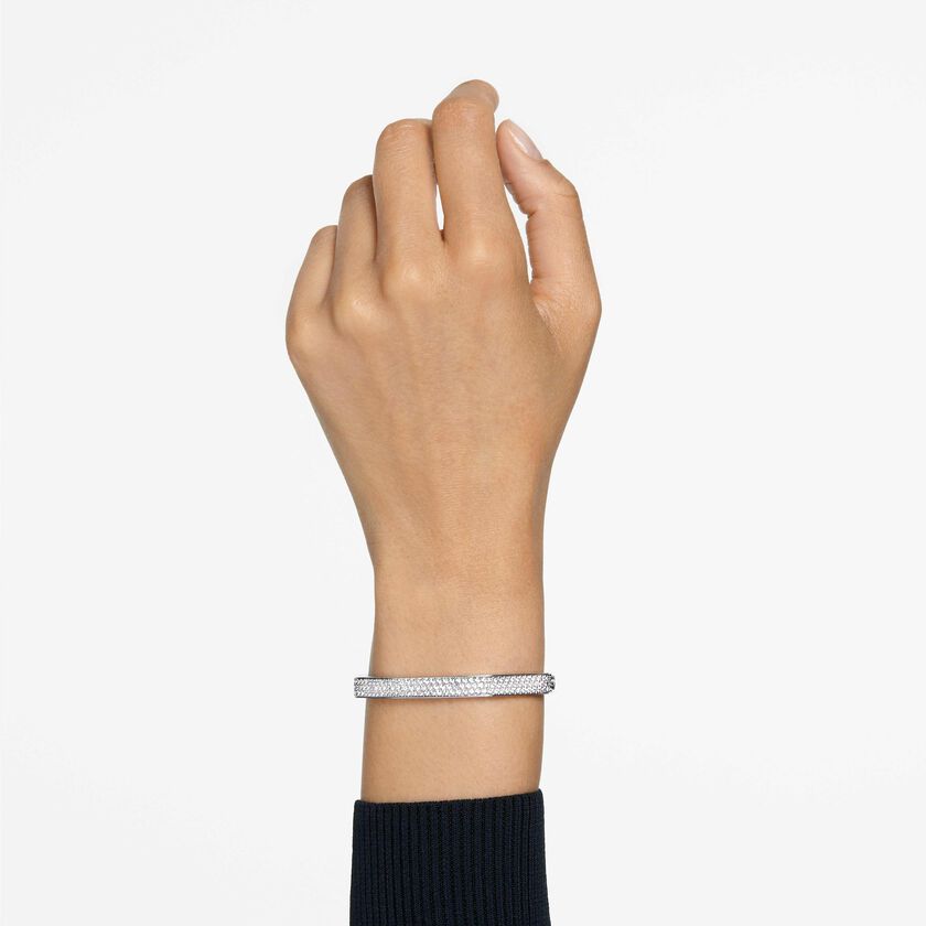 swarovski dextera bangle  octagon shape  white  rhodium plated