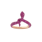Leslie Motif Ring, Fuchsia, Rose Gold Plating