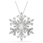 swarovski idyllia pendant and brooch mixed cuts snowflake white rhodium plated