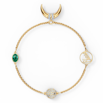 Swarovski Remix Collection Horn Strand, Green, Gold-tone plated