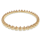 Chroma necklace, Spike crystals, Yellow, Gold-tone plated