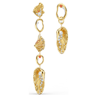 swarovski shell angel drop earrings asymmetrical design shell multicolored gold tone plated