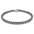 swarovski matrix tennis bracelet round cut gray ruthenium plated
