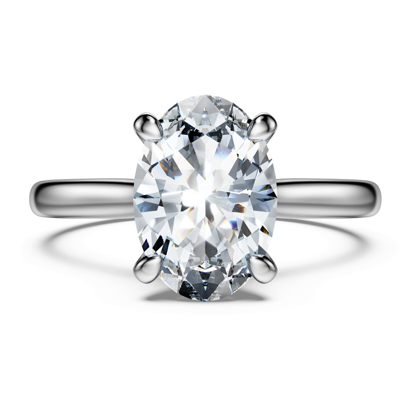 swarovski eternity solitaire ring  lab grown diamonds 2 ct tw  oval shape  18k white gold