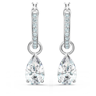 swarovski attract drop earrings pear cut white rhodium plated