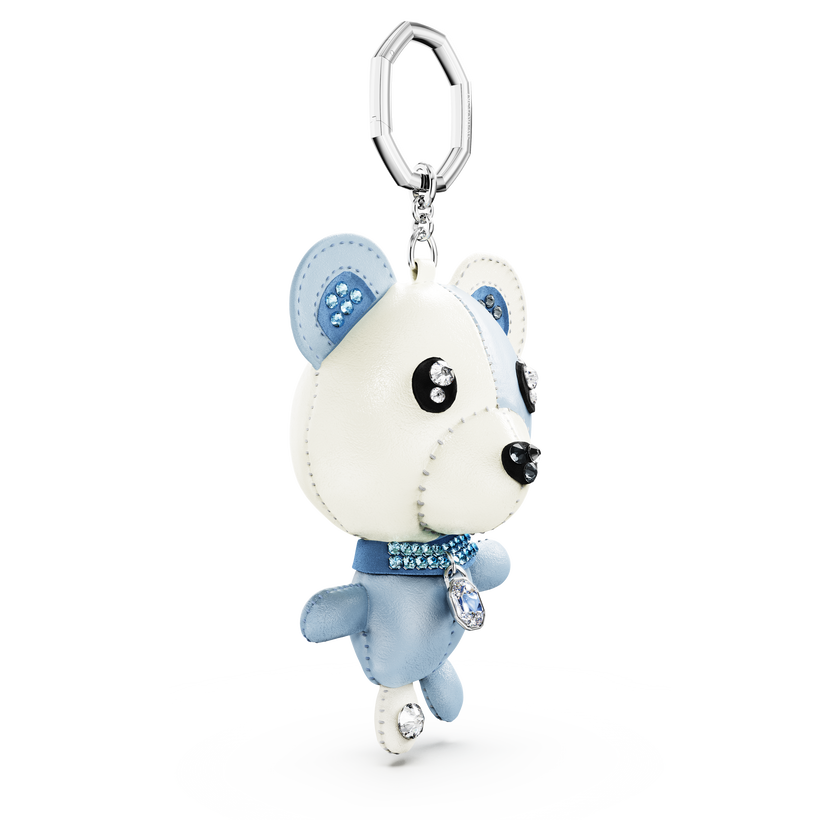 swarovski teddy bag charm  bear  blue  rhodium plated