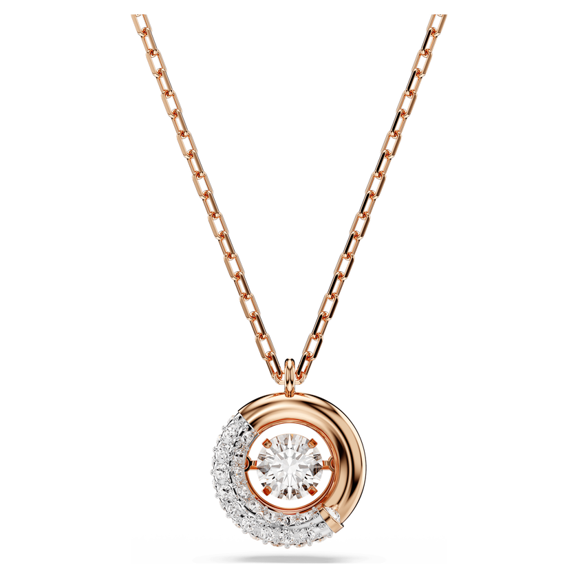 swarovski dextera pendant  round cut  white  rose gold tone plated