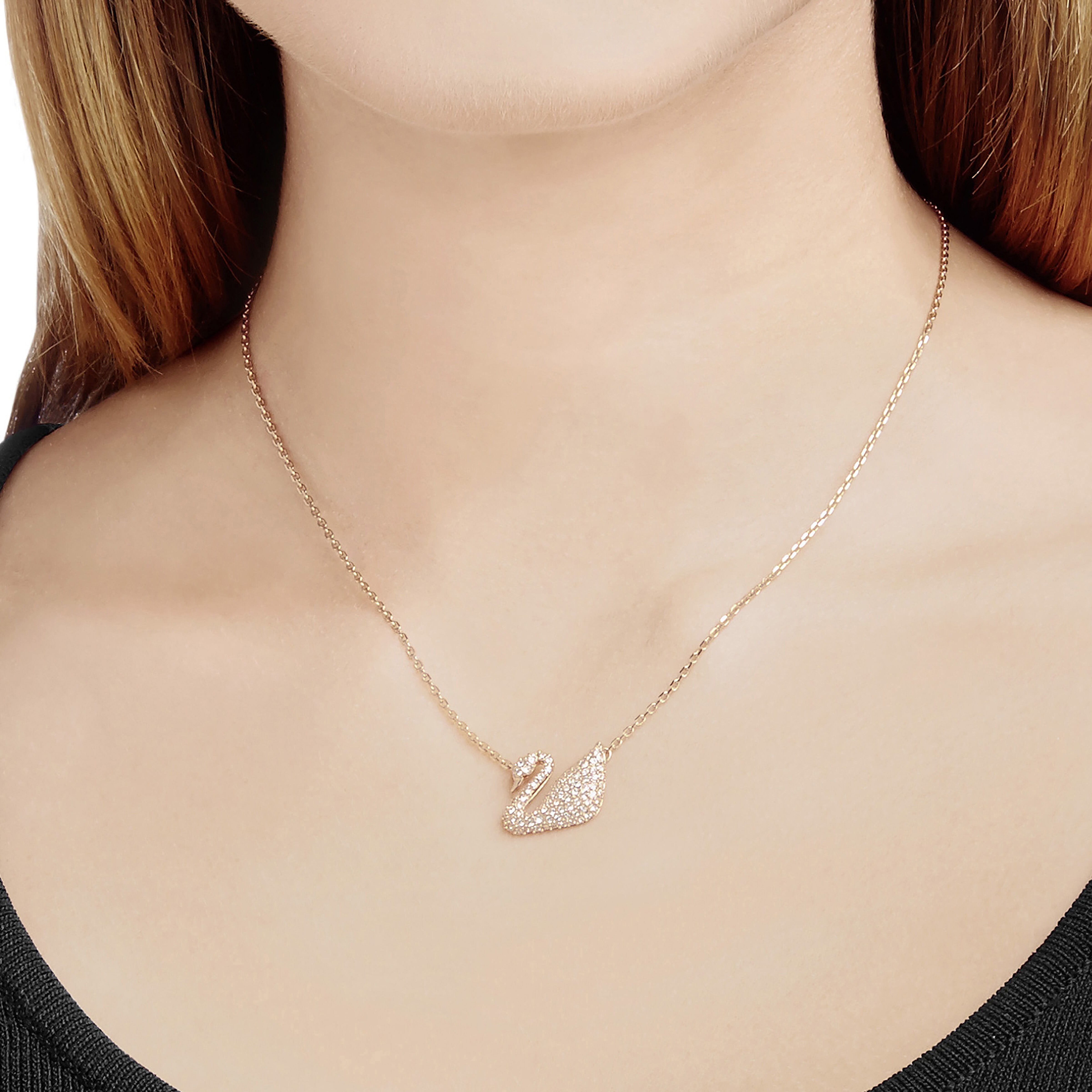 Swarovski swan rose top gold