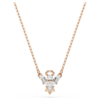 swarovski magic necklace  angel  white  rose gold tone plated