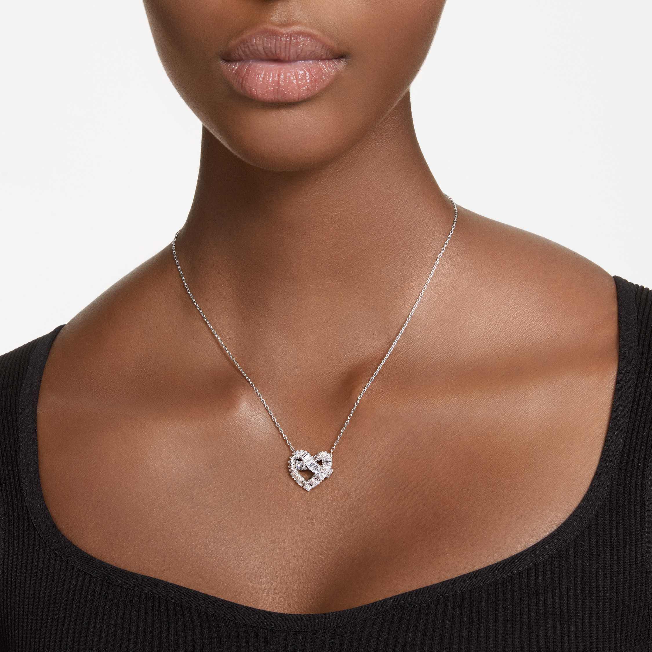 Buy Swarovski Matrix pendant Mixed cuts Heart White Rhodium plated