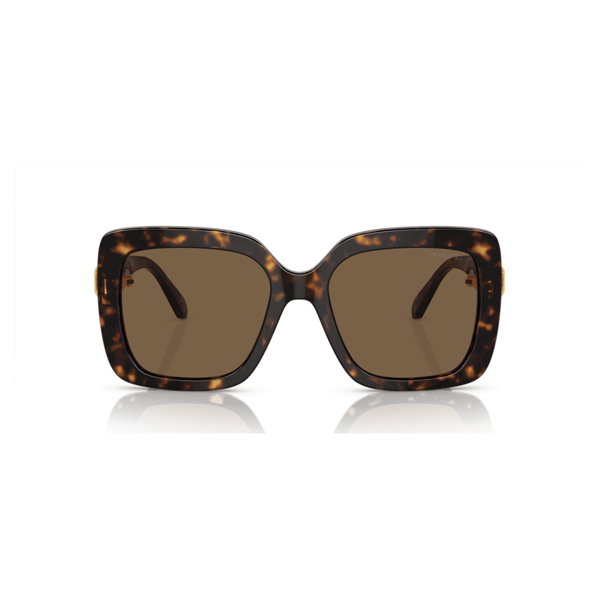 swarovski sunglasses  oversized  square shape  sk6001 el sq  brown