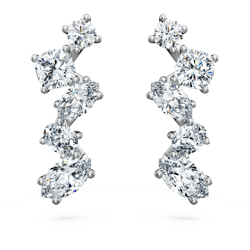 swarovski galaxy ear cuffs  lab grown diamonds 1 25 ct tw  mixed shapes  18k white gold