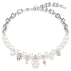 swarovski idyllia necklace  crystal pearl  mixed cuts  white  rhodium plated