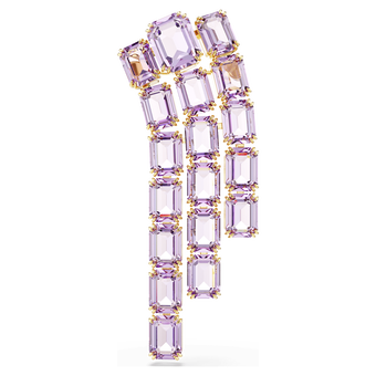 swarovski millenia brooch octagon cut purple gold tone plated