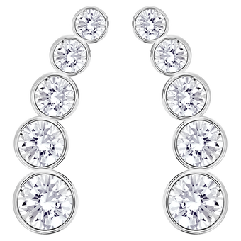 swarovski harley ear cuffs round cut white rhodium plated