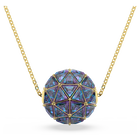 Curiosa pendant, Triangle cut, Blue, Gold-tone plated
