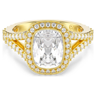 swarovski una angelic ring  cushion cut  white  18k gold finish