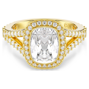 swarovski una angelic ring  cushion cut  white  18k gold finish