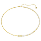 swarovski matrix necklace  round cut  white  18k gold finish