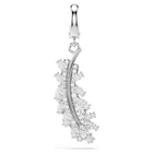 swarovski vienna charm  mixed cuts  feather  white  rhodium plated