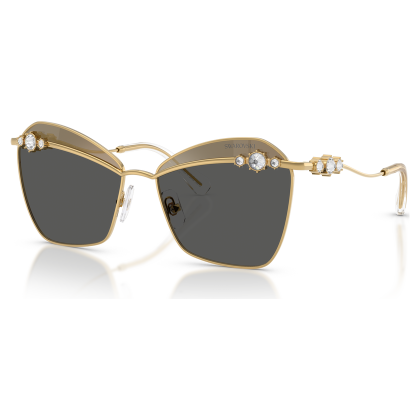 swarovski sunglasses  square shape  sk7040  gold tone