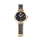 swarovski cosmic rock watch metal bracelet gray champagne gold tone