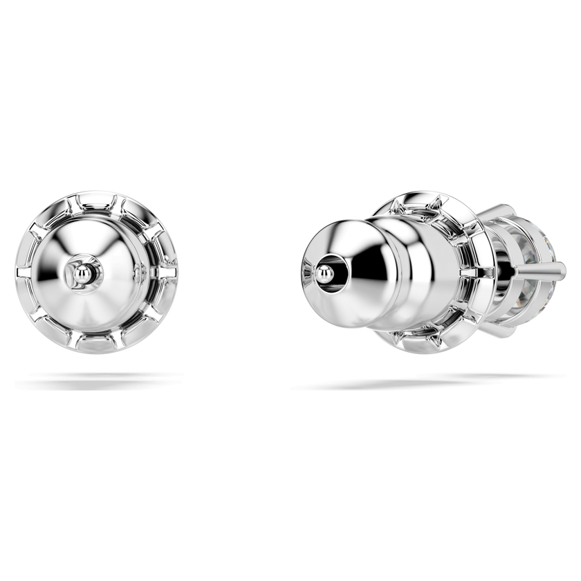 swarovski stilla attract stud earrings  round cut  white  rhodium plated