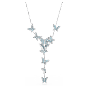 swarovski lilia y necklace butterfly blue rhodium plated